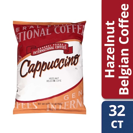 General Foods International Coffee Hazelnut Belgian Caffeinated 2lbs, PK6 00043000888513